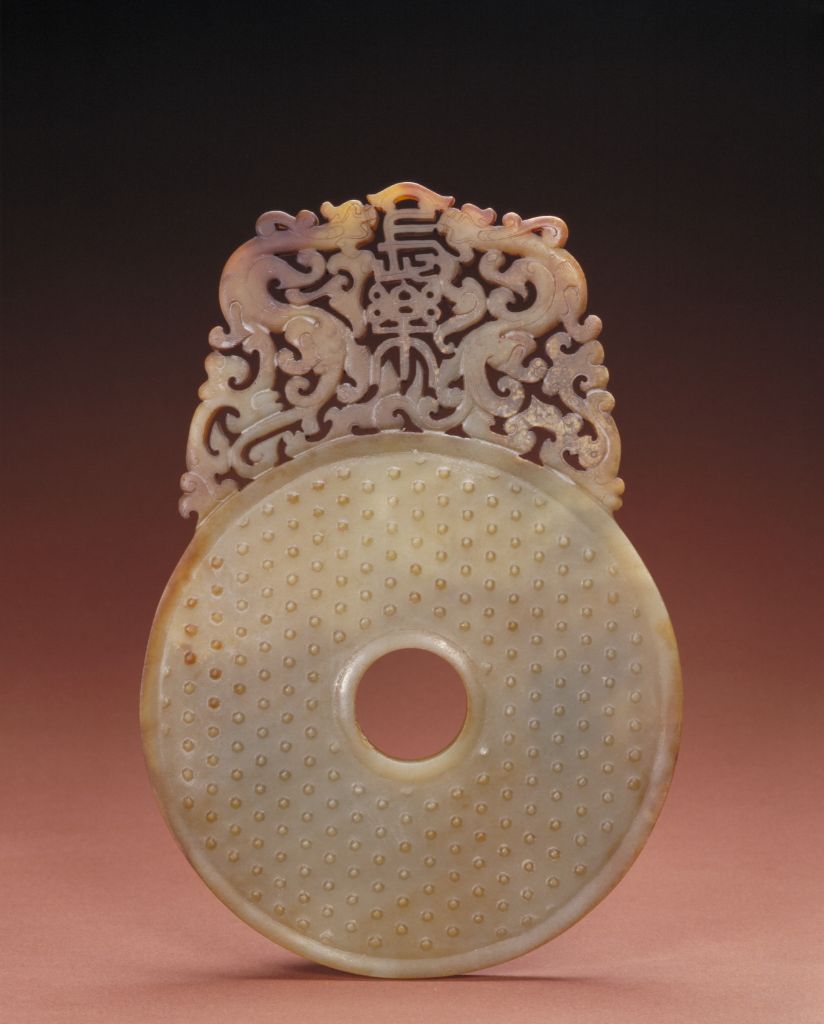 图片[1]-Jade carving valley pattern “Changle” Bi-China Archive